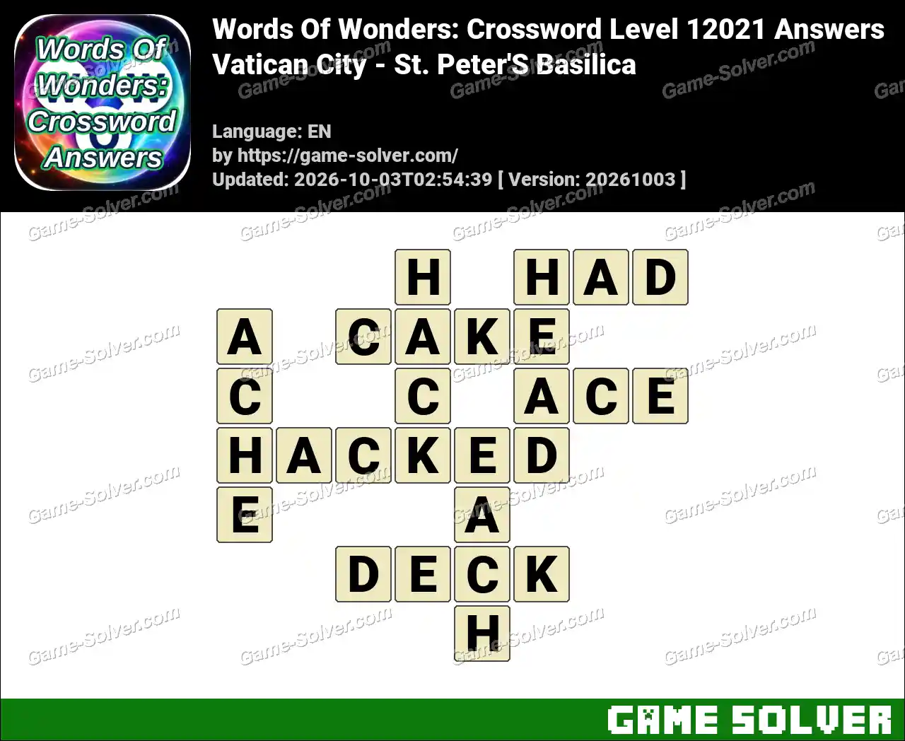 Words Of Wonders: Crossword Level 12021 Answers – Vatican City – St. Peter’S Basilica